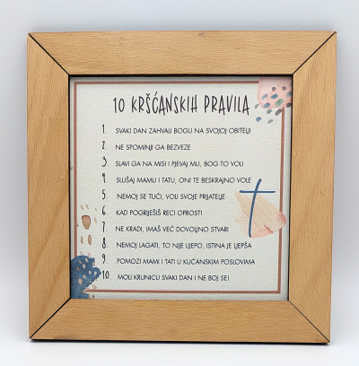 Pločica drvena - 10 kršćanskih pravila