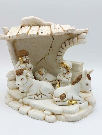 Božićne jaslice - komplet 5 figura sa štalicom - 8 cm