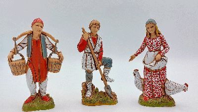 Božićne jaslice - komplet pastira (9 cm)