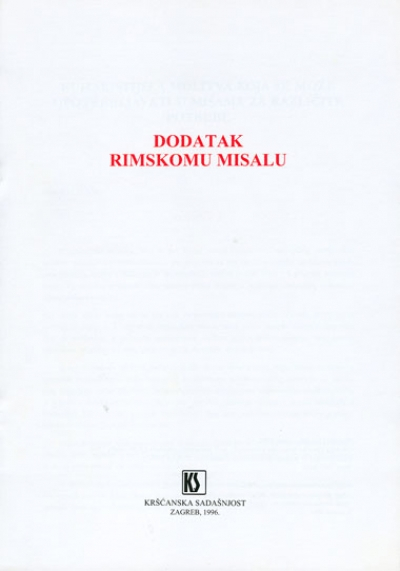 RIMSKI MISAL: Dodatak službenom izdanju