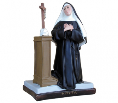 Sv. Rita (na koljenima) - kip
