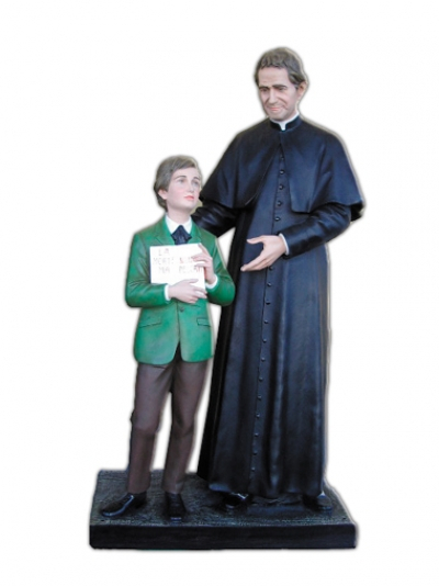 Sv. Ivan Bosco (s Dominikom Savijom) - kip