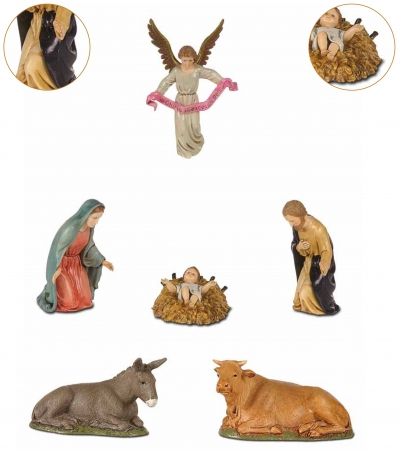 Božićne jaslice - komplet 6 figura - 12 cm