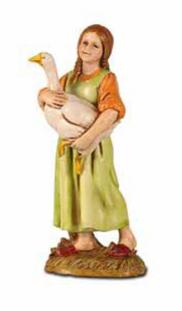 Božićne jaslice - Djevojčica s guskom - 12 cm