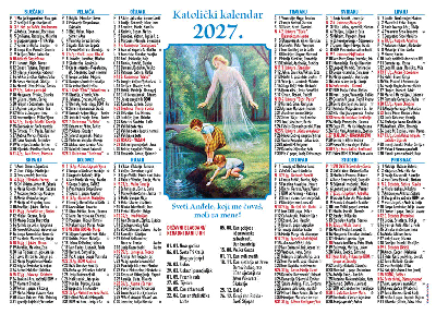 Katolički kalendar 2027. - jednolisni