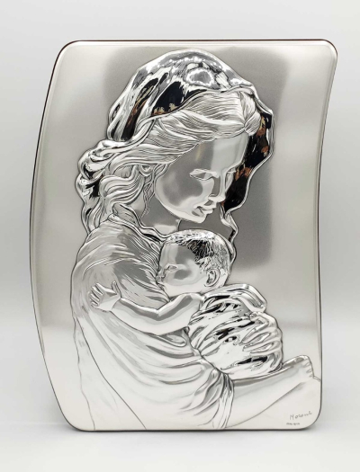 Gospa s djetetom - slika srebro