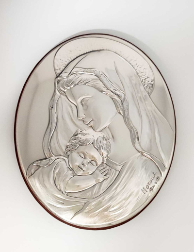 Gospa s djetetom - slika srebro