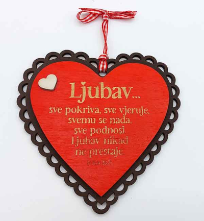 Ukrasna drvena pločica - Ljubav...
