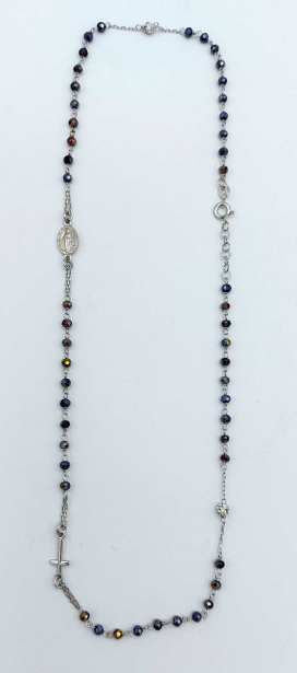 Ogrlica - srebro sa staklenim zrncima