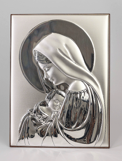 Gospa s djetetom - slika srebro