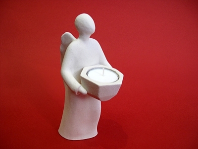 Anđeo glasnik - keramički svijećnjak (19,5 cm)