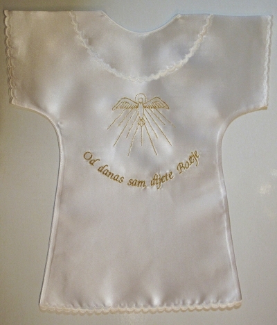 Košuljica za krštenje - zlatno vezena